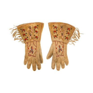 Cree Pictorial Gauntlets, Native, Garment, Gauntlets