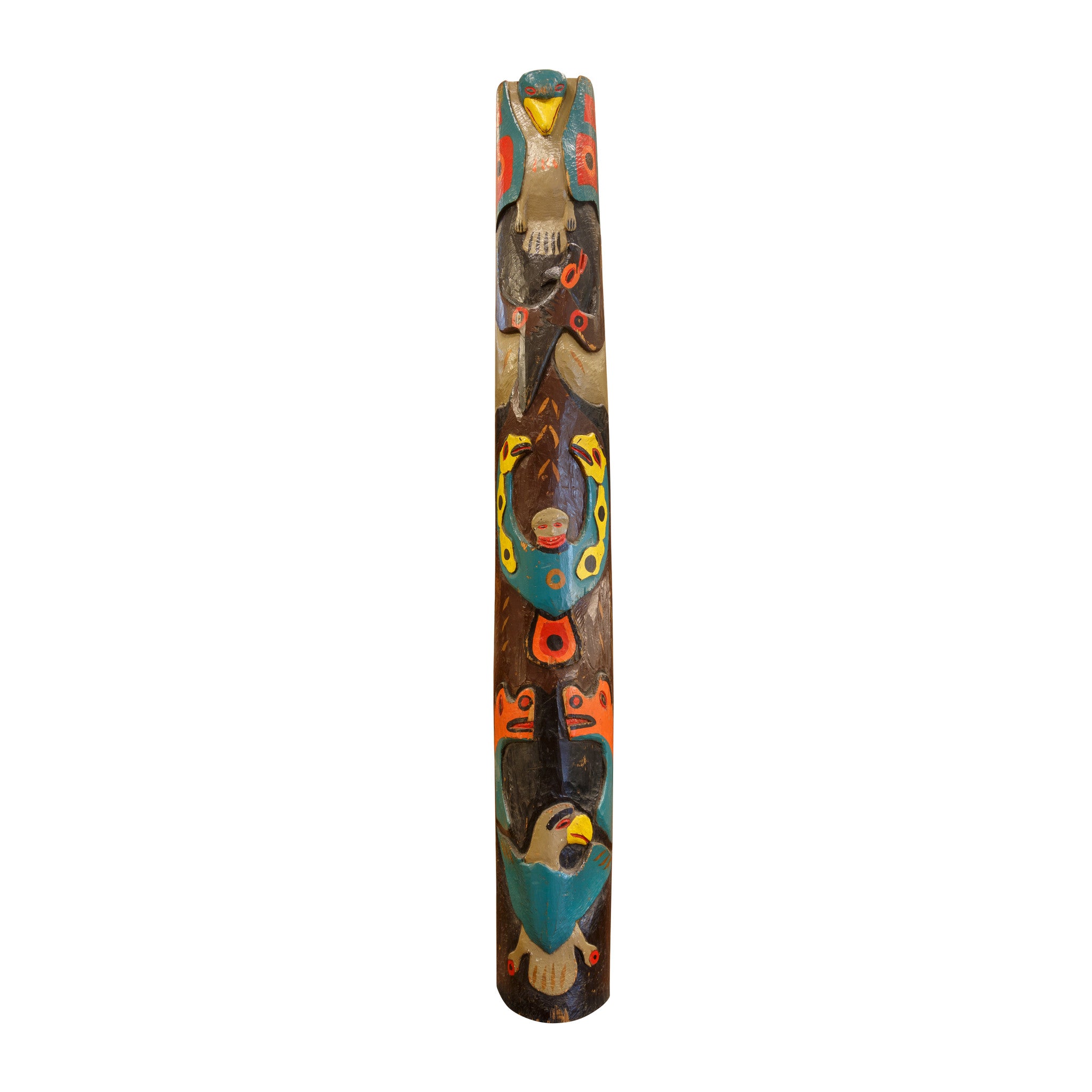 Multi-figure Nuu-chah-nulth Totem, Native, Carving, Totem Pole