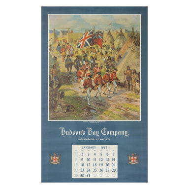 1956 Hudson Bay Calendar, Sporting Goods, Advertising, Calendar