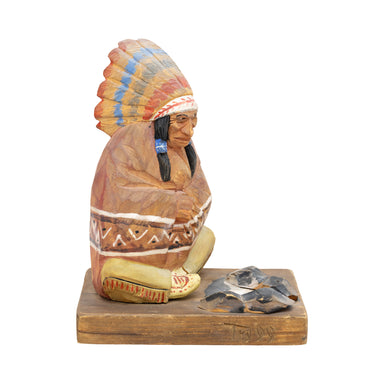 Folk Art Indian Chief Carving, Furnishings, Decor, Carving