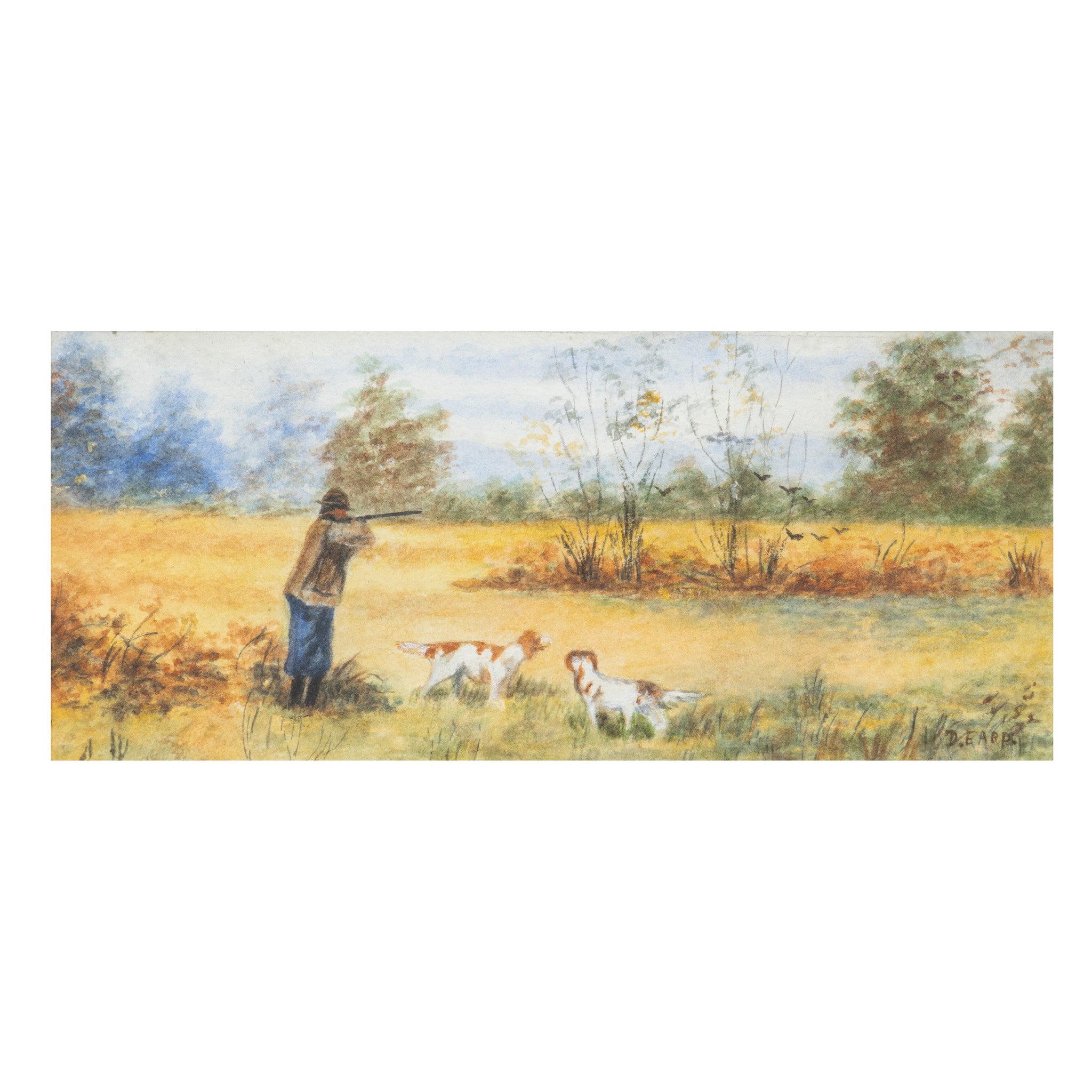 "The Quail Hunt" by D. Earp, Fine Art, Painting, Sporting