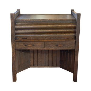 Arts and Crafts Roll Top Desk, Furnishings, Furniture, Desk