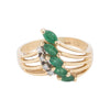 14k Gold Diamond and Emerald Ring