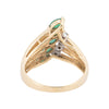 14k Gold Diamond and Emerald Ring