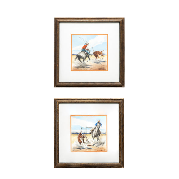 Calf Roping by Stanley Long, Fine Art, Painting, Western