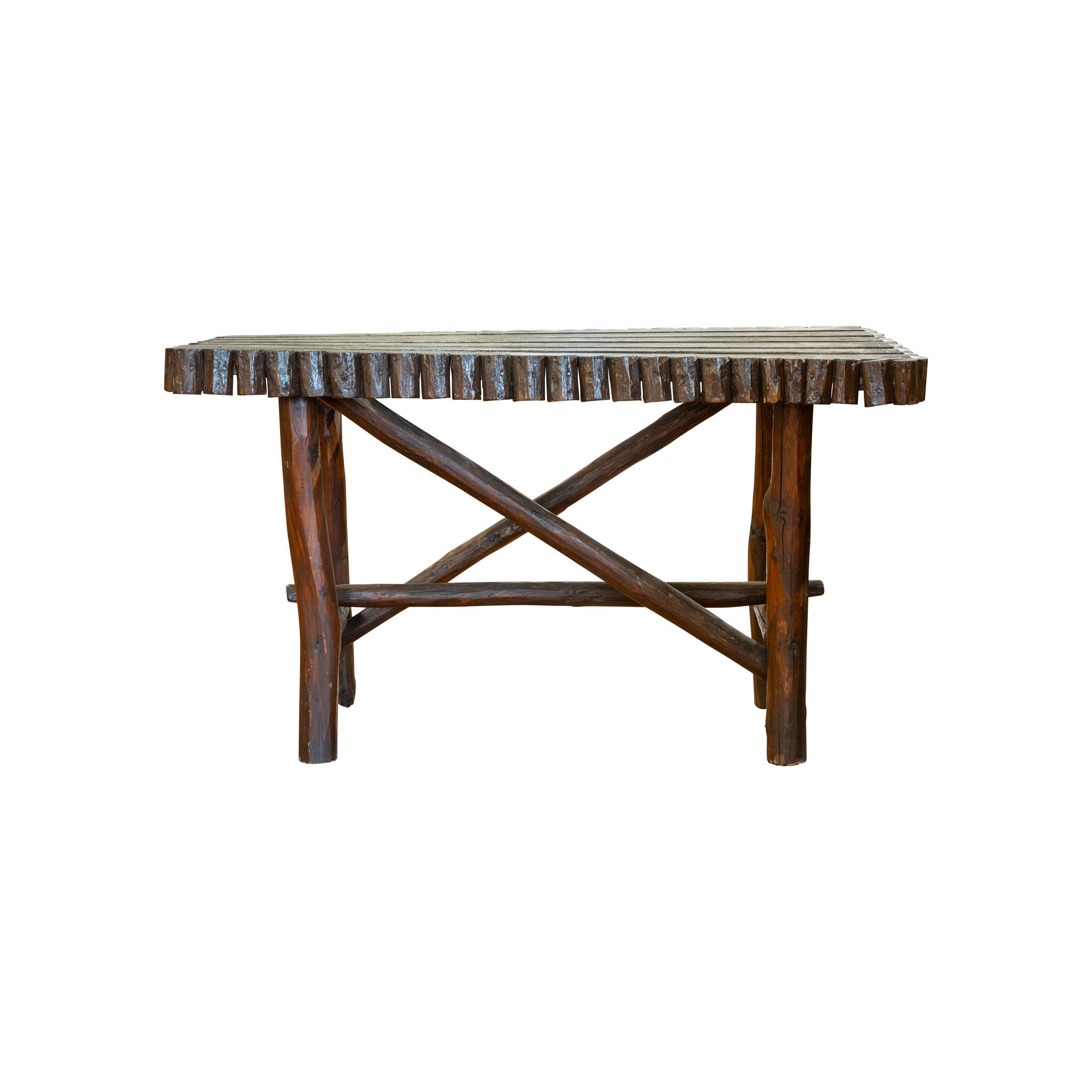 Adirondack Porch Bench and Side Table