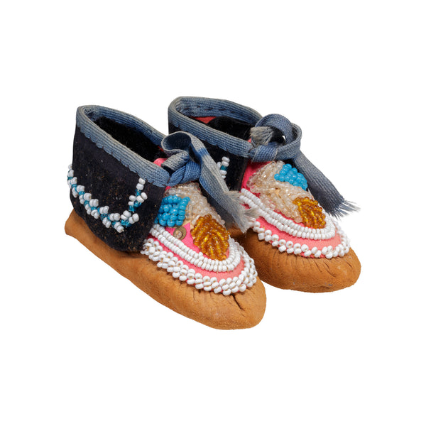Iroquois Child's Moccasins, Native, Garment, Moccasins