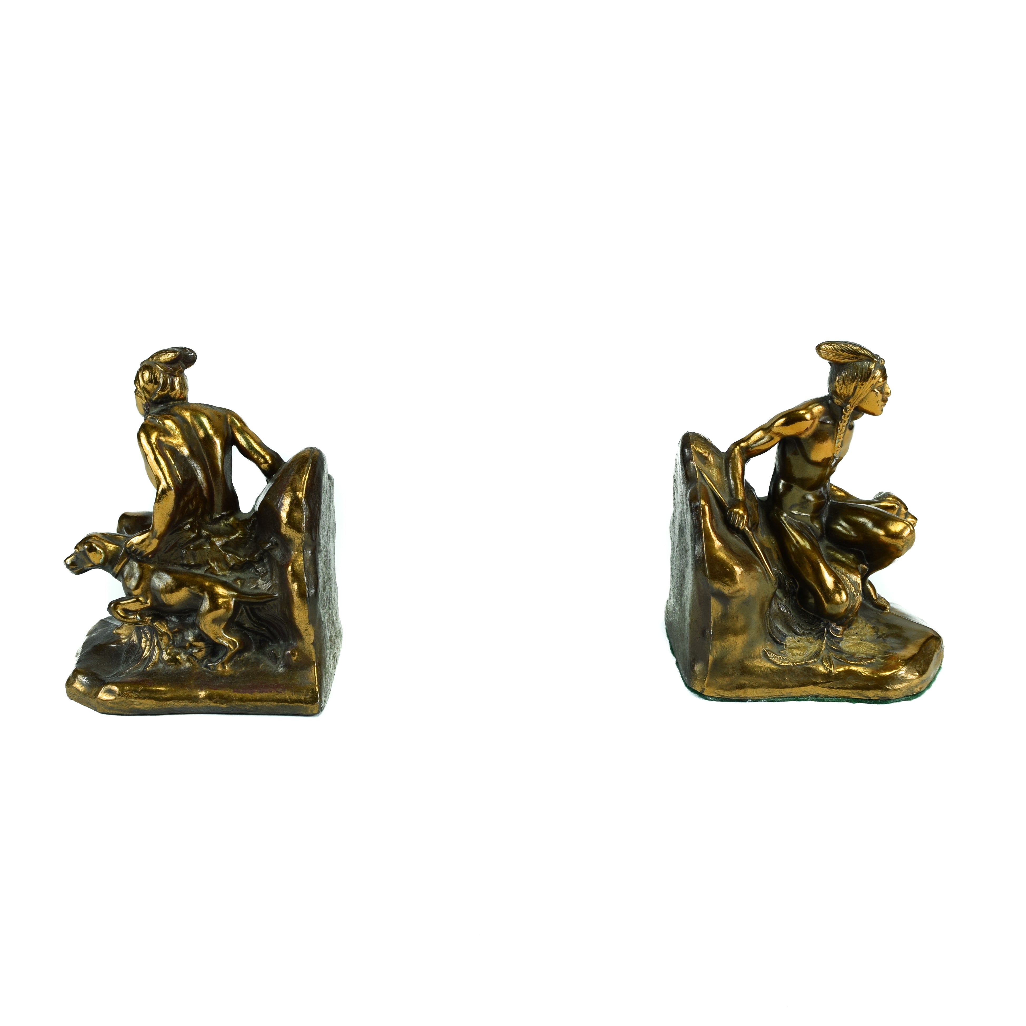 Indian Scout with Dog Bookends