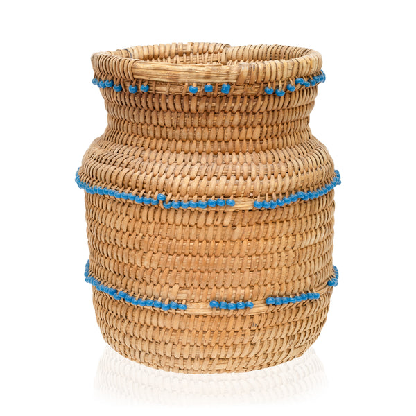 Pima Beaded Basket, Native, Basketry, Vertical