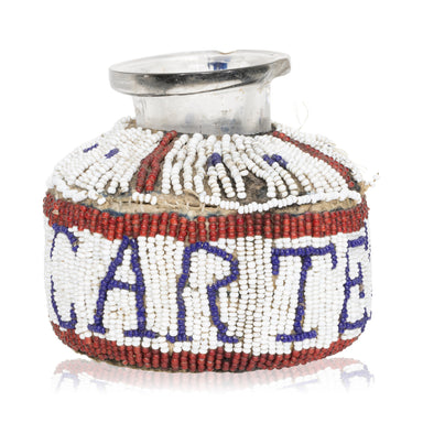 Sioux Beaded Ink Bottle, Native, Basketry, Bottle Basket