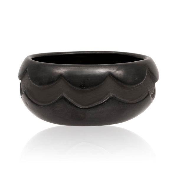 Madeline Black Ware Bowl, Native, Pottery, Historic