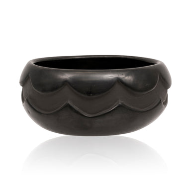 Madeline Black Ware Bowl, Native, Pottery, Historic
