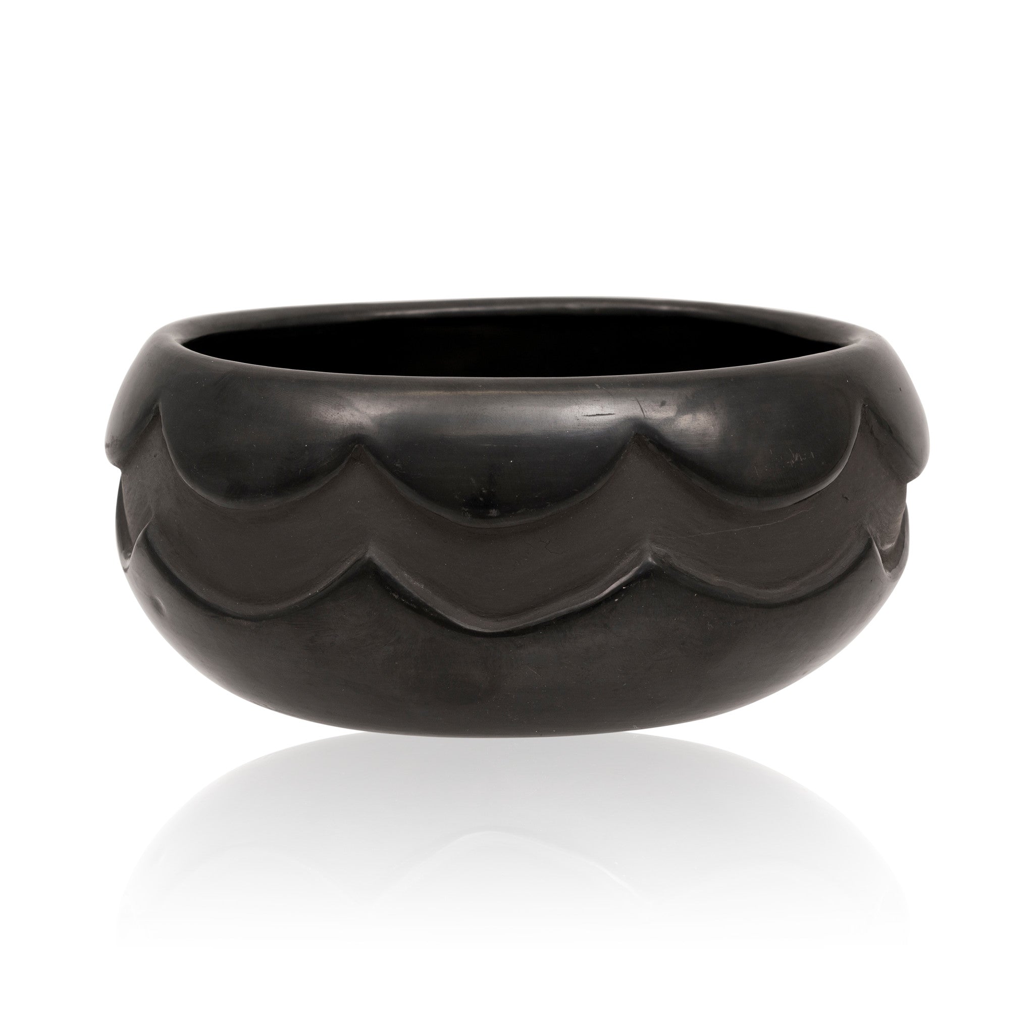 Madeline Black Ware Bowl, Native, Pottery, Historic