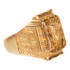 Gold Ring with Aztec Design