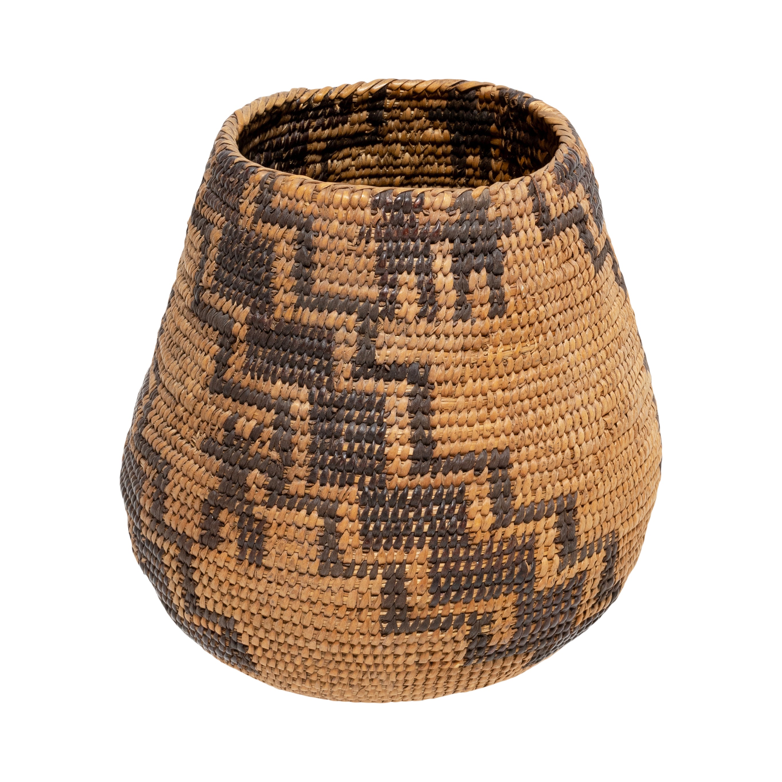 Miwok Basketry Gambling Cup, Native, Basketry, Vertical