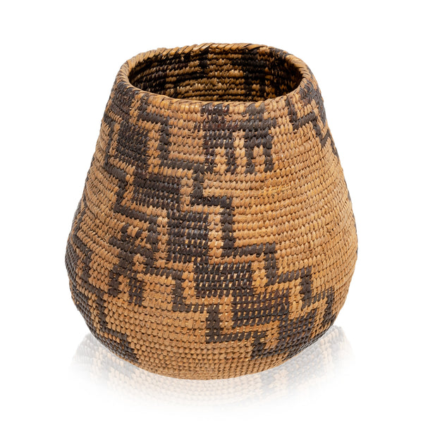 Miwok Basketry Gambling Cup, Native, Basketry, Vertical