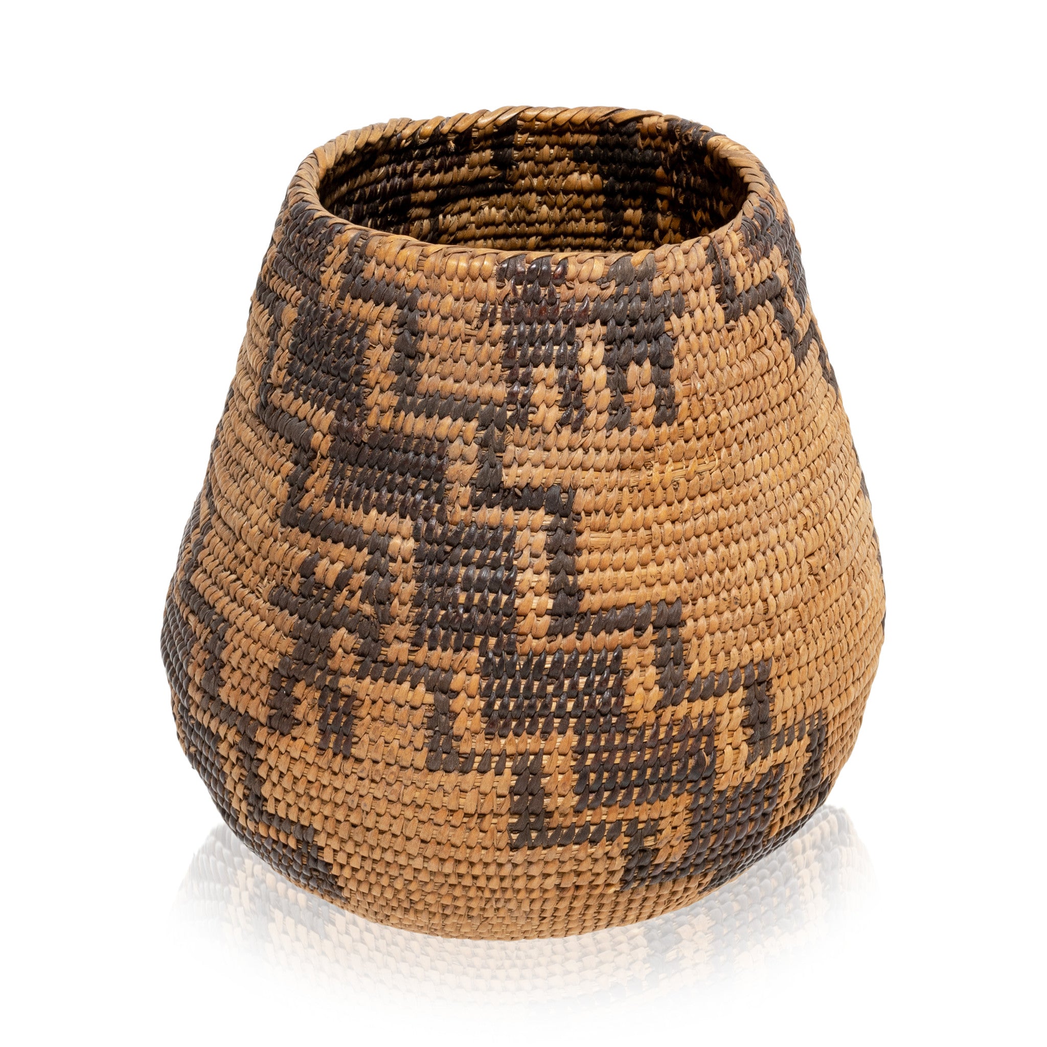 Miwok Basketry Gambling Cup, Native, Basketry, Vertical