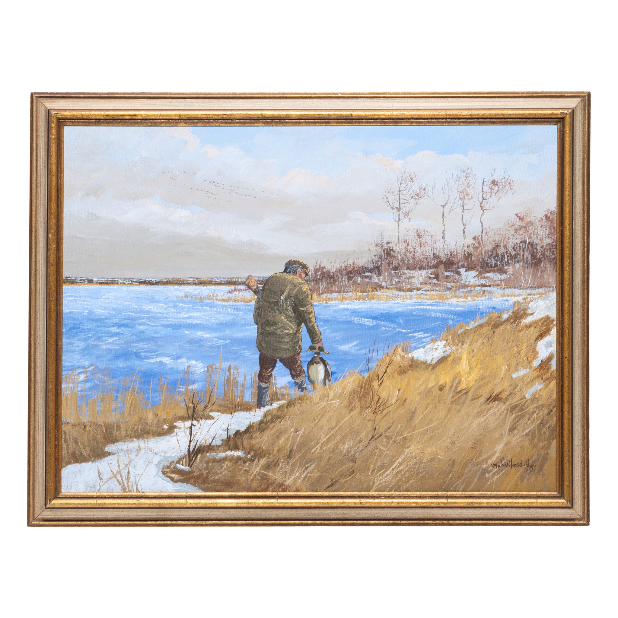 "Hunting Ducks Around First Snowfall" by Michael Lonechild
