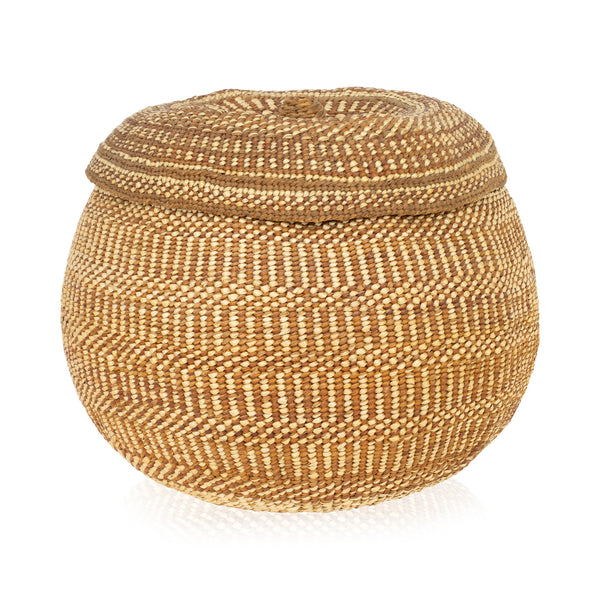 Hupa Tobacco Jar, Native, Basketry, Vertical