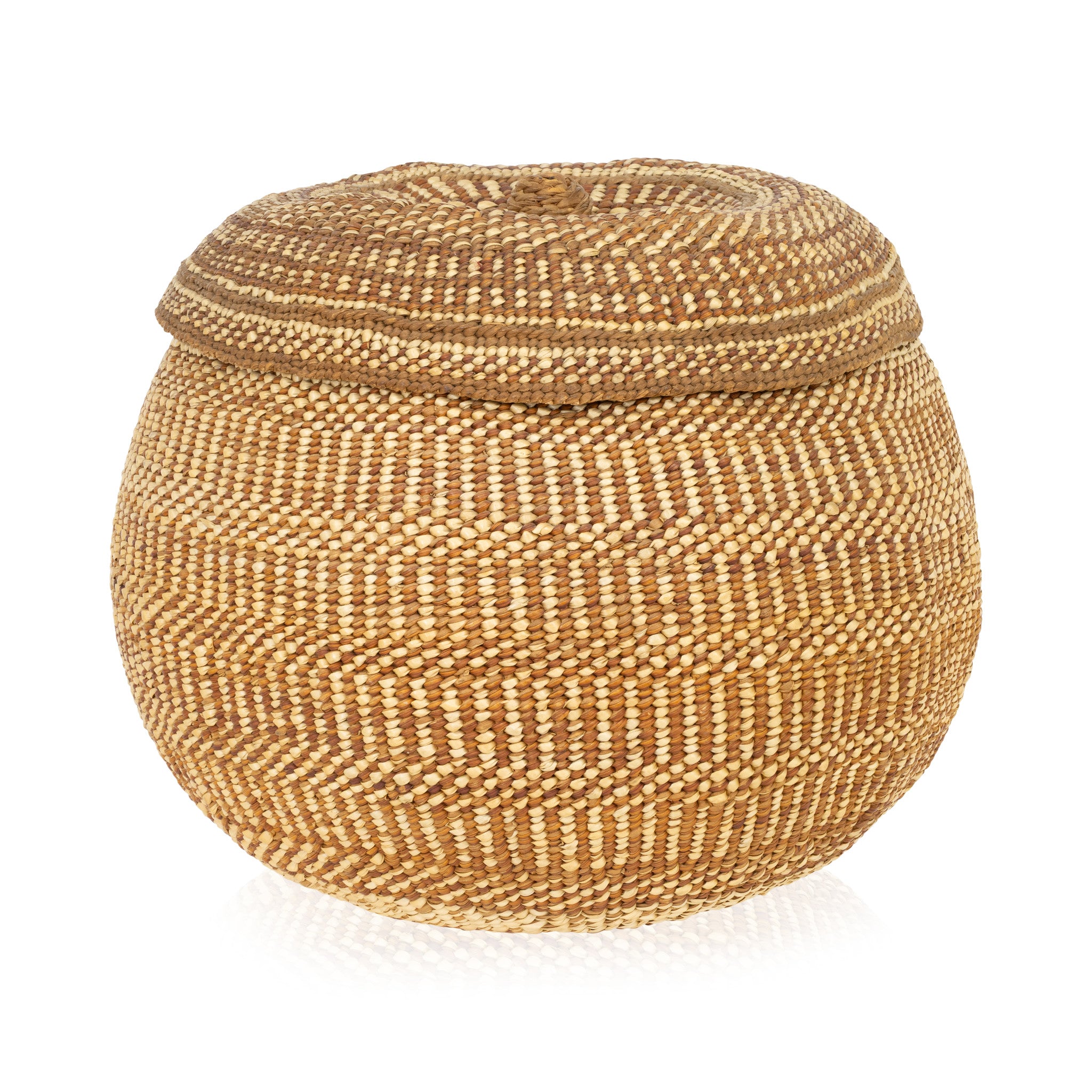 Hupa Tobacco Jar, Native, Basketry, Vertical