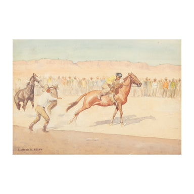 Horse Race by Leonard Reedy, Fine Art, Painting, Western