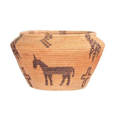 Panamint Pictorial Basket, Native, Basketry, Vertical