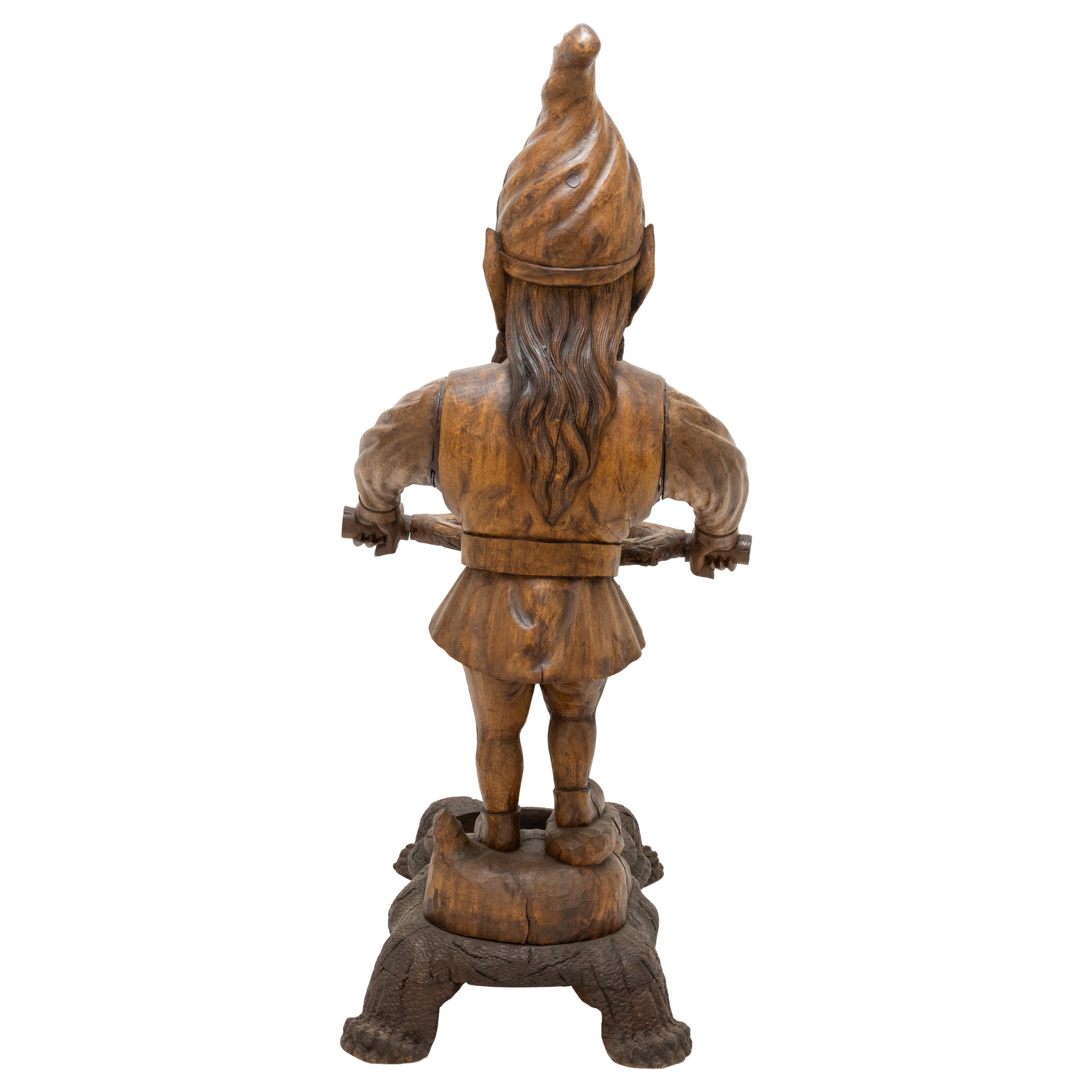 Black Forest Carved Gnome Umbrella Stand