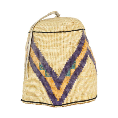 Nez Perce Corn Husk Hat, Native, Basketry, Corn Husk