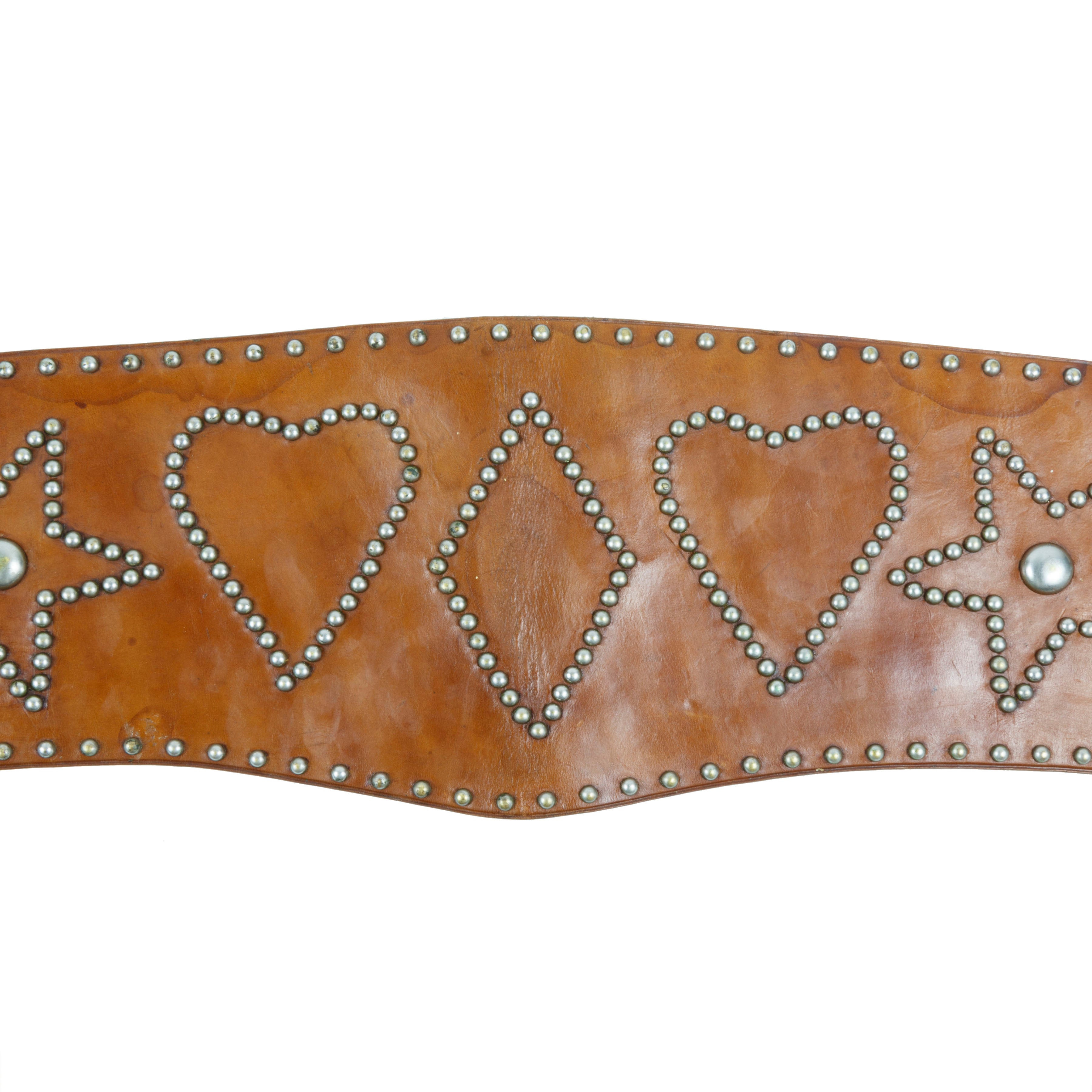 Bronc Belt with Hearts, Diamonds, and Stars