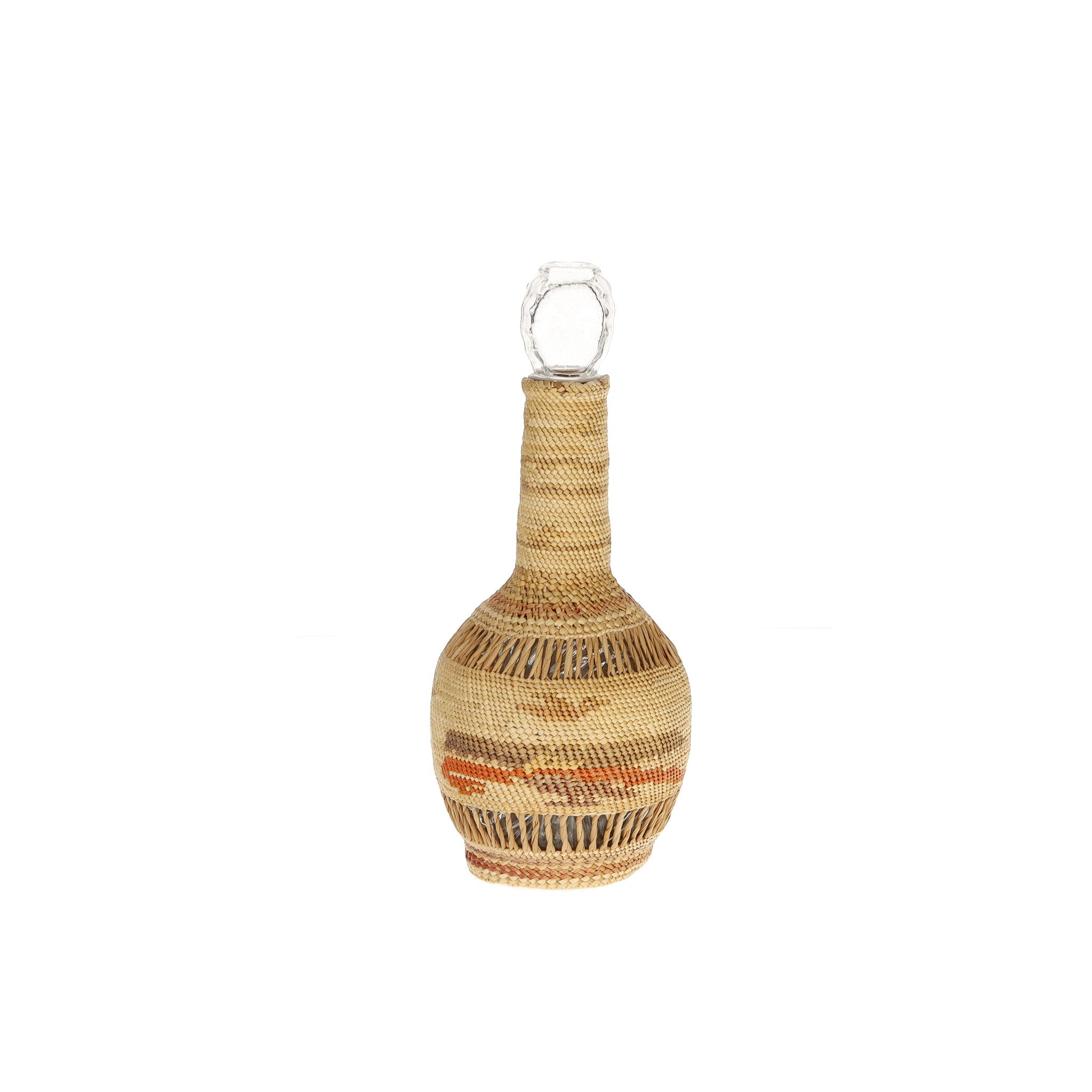 Makah Bottle Basket, Native, Basketry, Bottle Basket