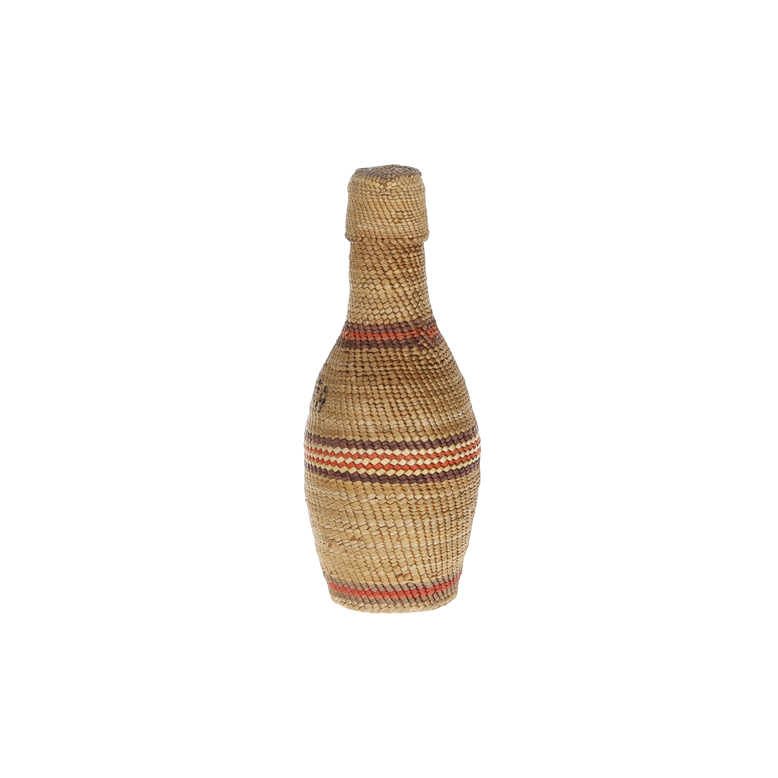 Makah Bottle Basket, Native, Basketry, Bottle Basket