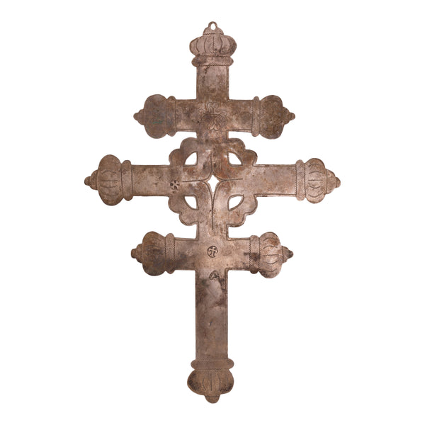 Engraved Trade Silver Cross, Western, Fur Trade, Trade Silver
