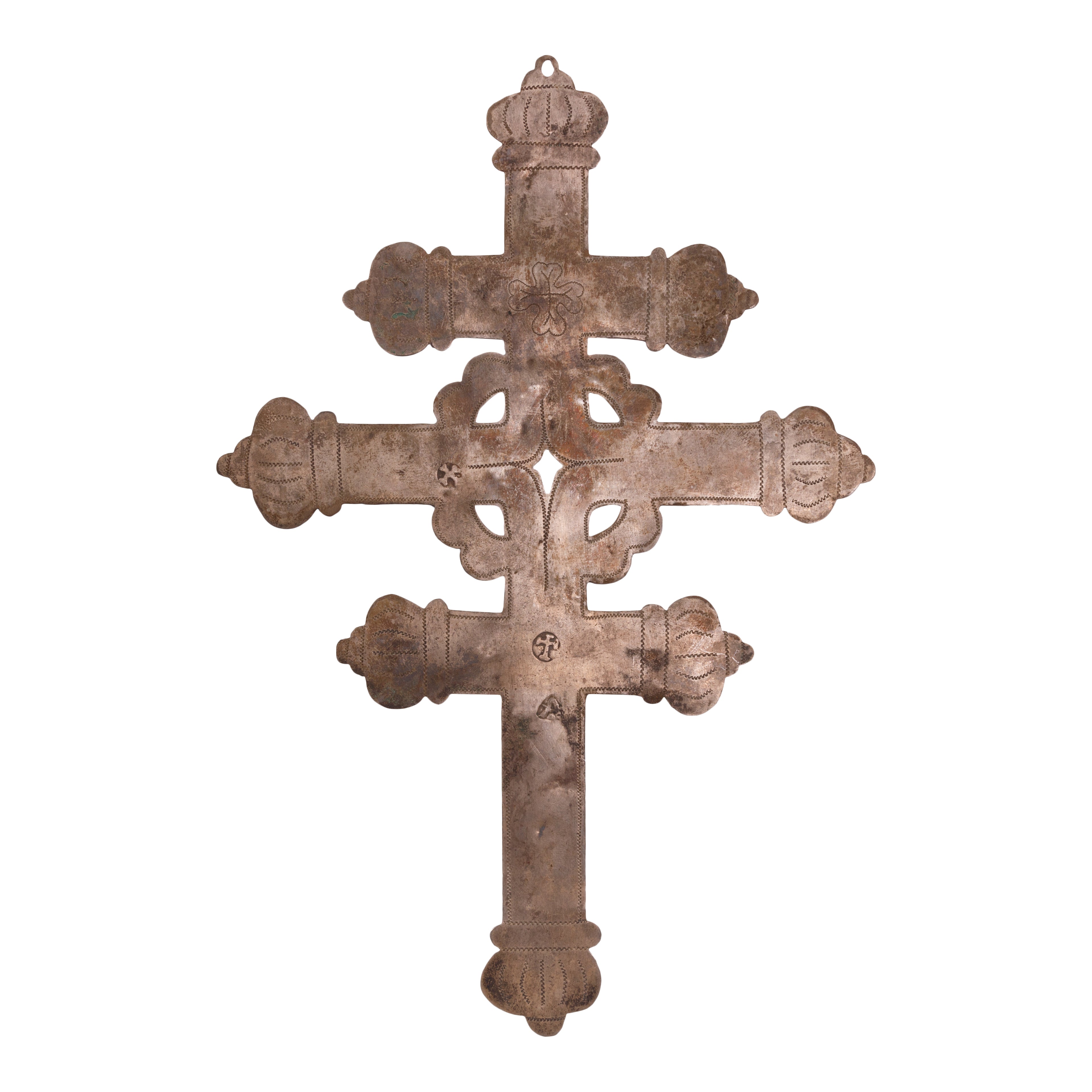 Engraved Trade Silver Cross, Western, Fur Trade, Trade Silver