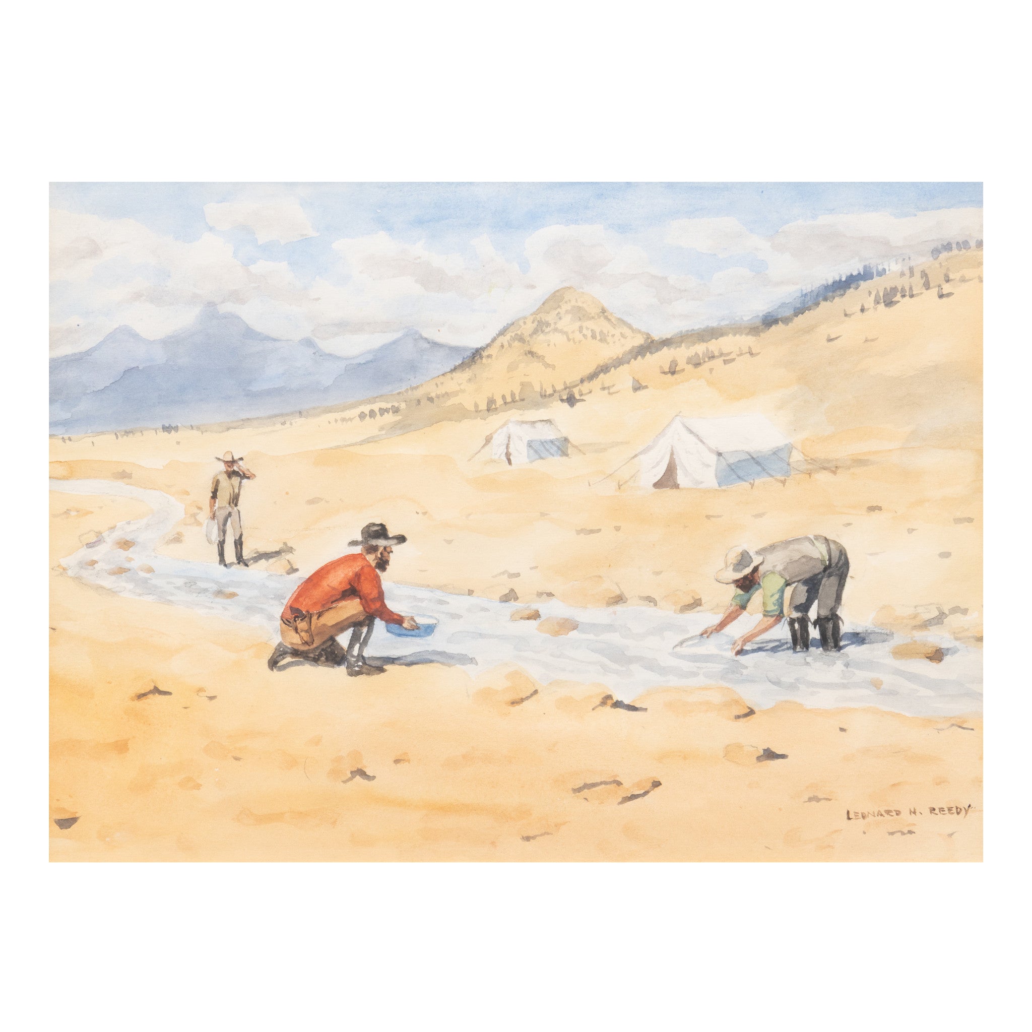 Gold Camp by Leonard Reedy, Fine Art, Painting, Western
