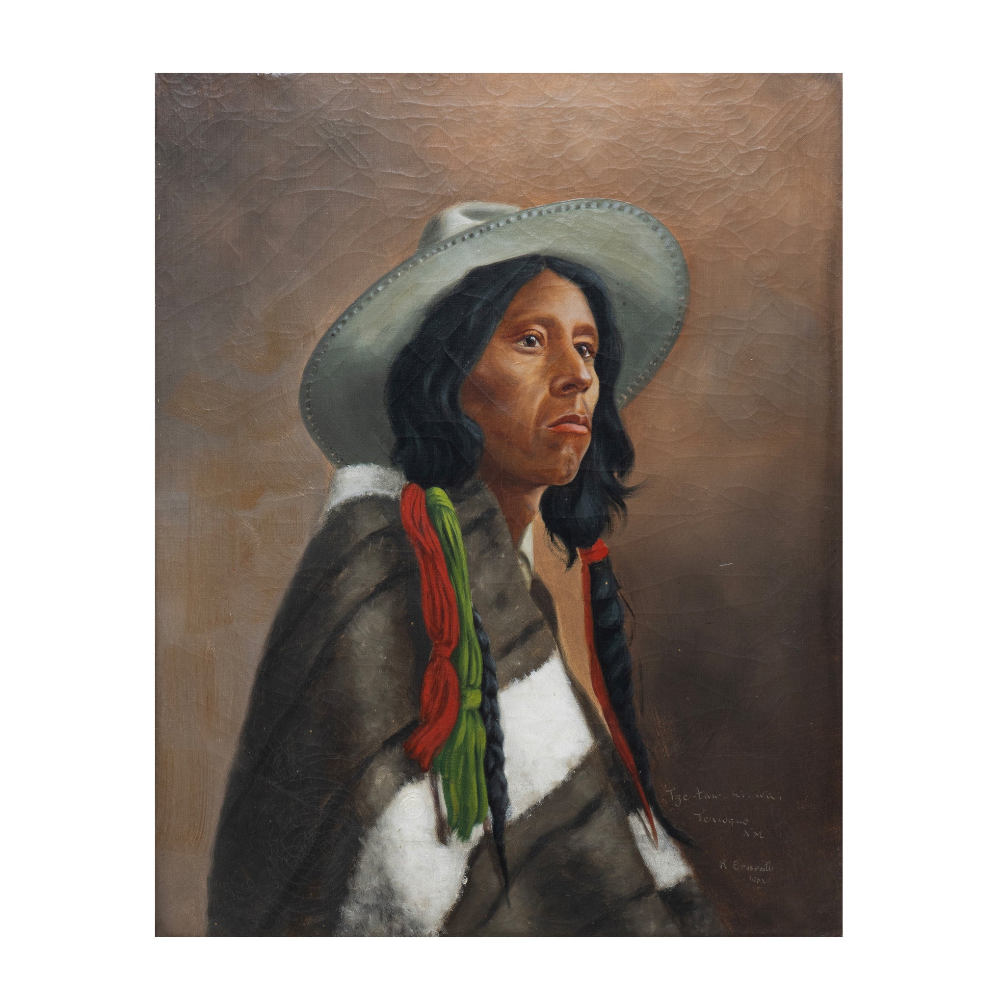 "Tze-Paw-Ni-Wai, Tesque, NM" by Richard Ernesti, Fine Art, Painting, Native American