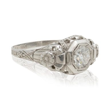 Platinum Diamond Ring, Jewelry, Ring, Estate