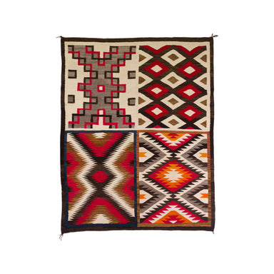 Navajo Four Panel, Native, Weaving, Floor Rug