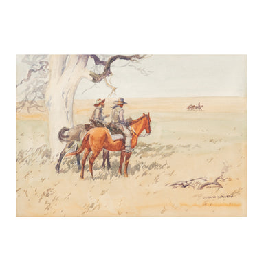 Under the Oak by Leonard Reedy, Fine Art, Painting, Western