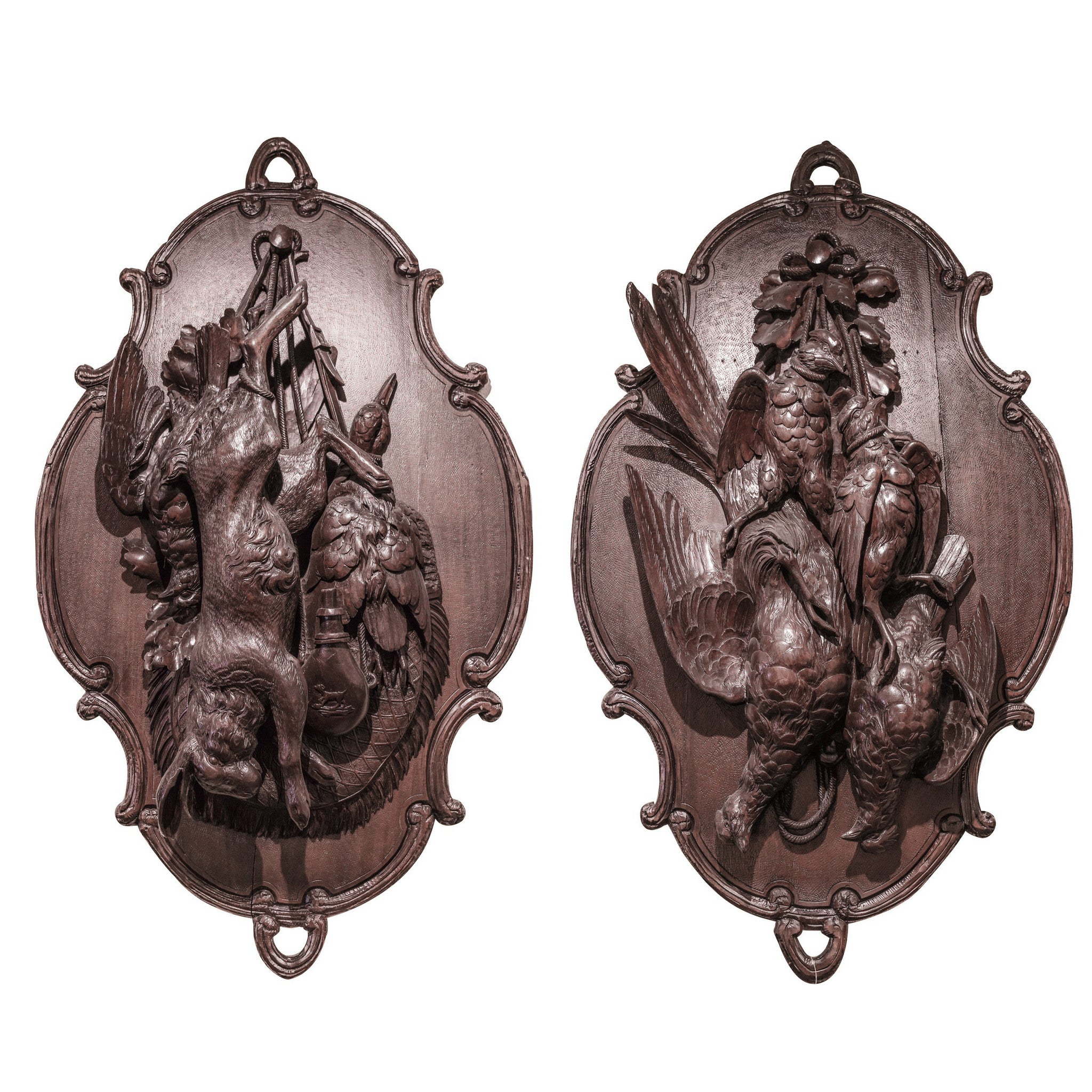 Black Forest Carved Hanging Game Plaques, Furnishings, Black Forest, Plaque