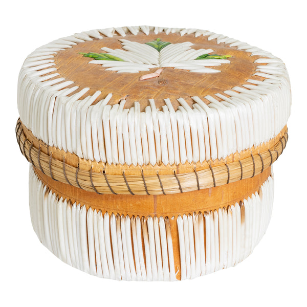 Quilled Birch Bark Box, Native, Birch Bark, Container