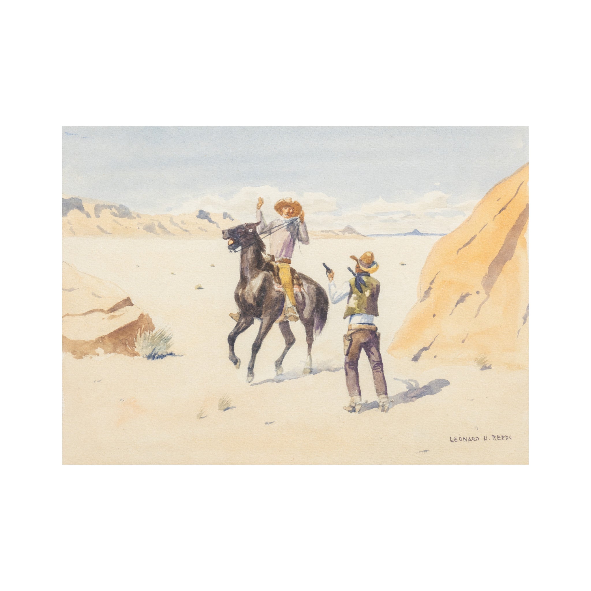 Hold up by Leonard Reedy, Fine Art, Painting, Western