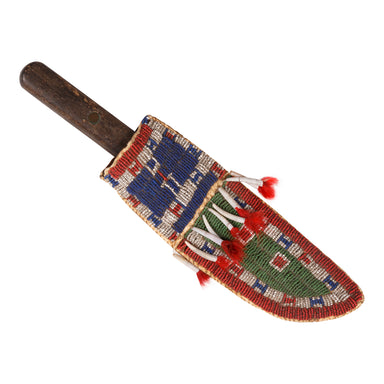 Sioux Knife Sheath with Dentalia Shell Drops, Native, Weapon, Knife Sheath