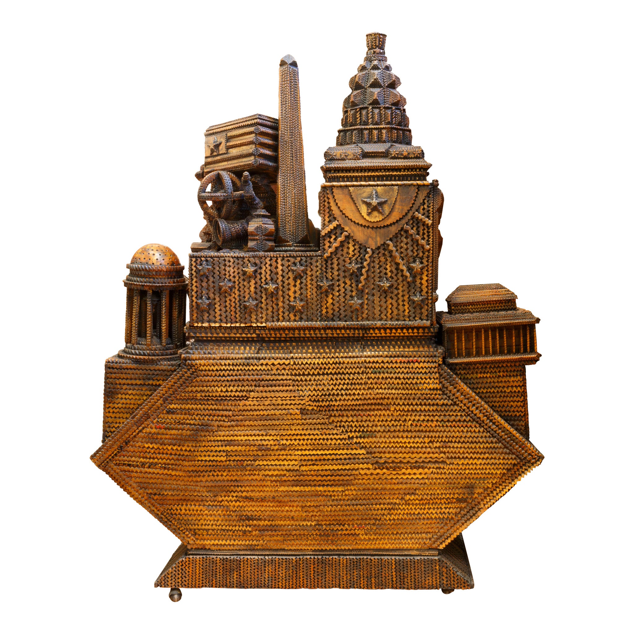 "Tribute to America" Tramp Art Chest of Drawers