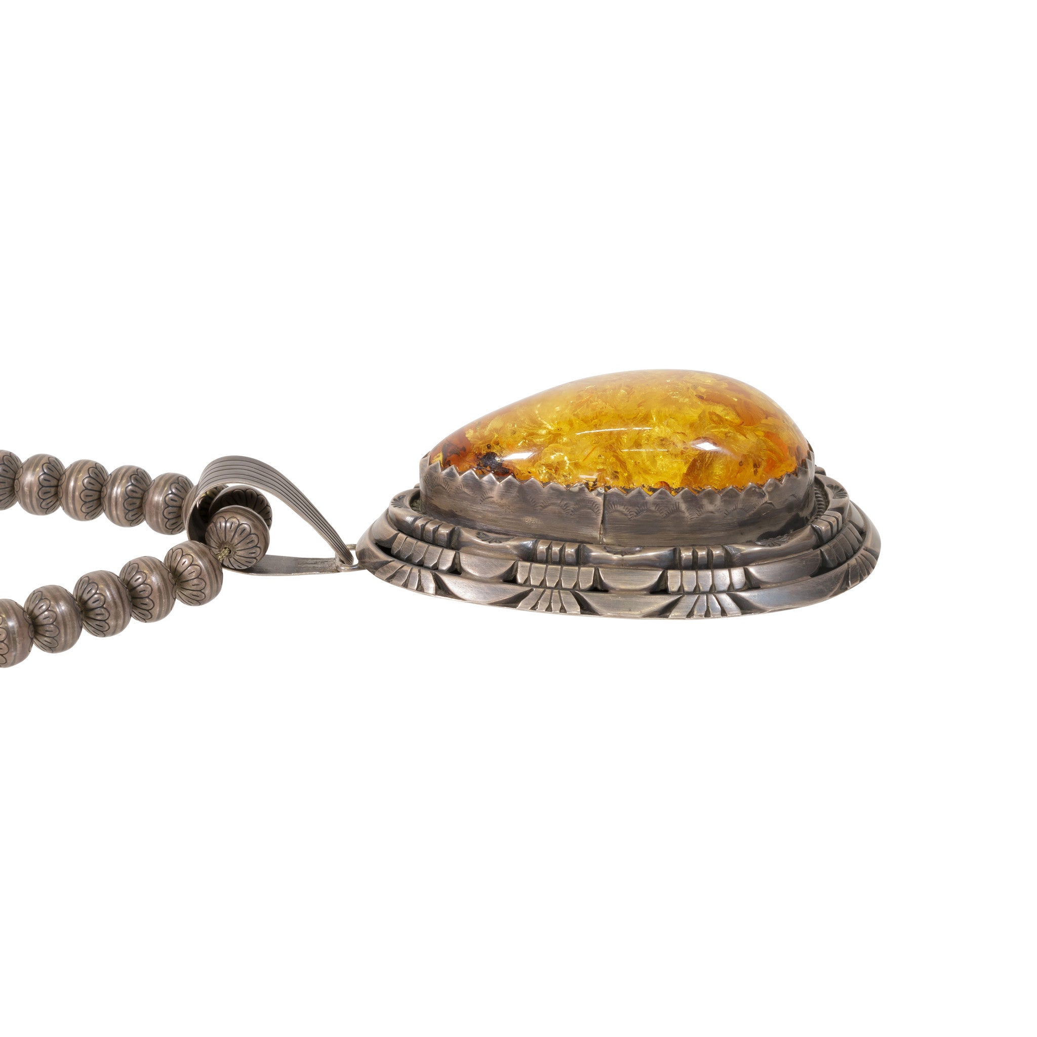 Large Amber Pendant Necklace