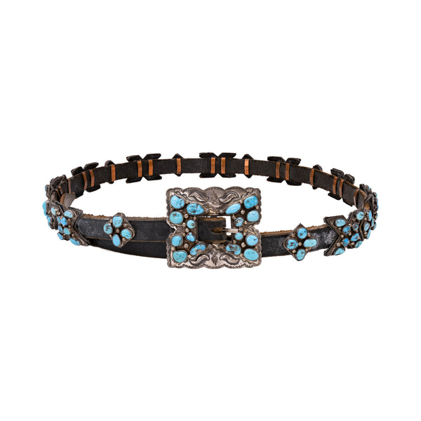 Navajo Concho Belt with "X's", Jewelry, Belt, Native
