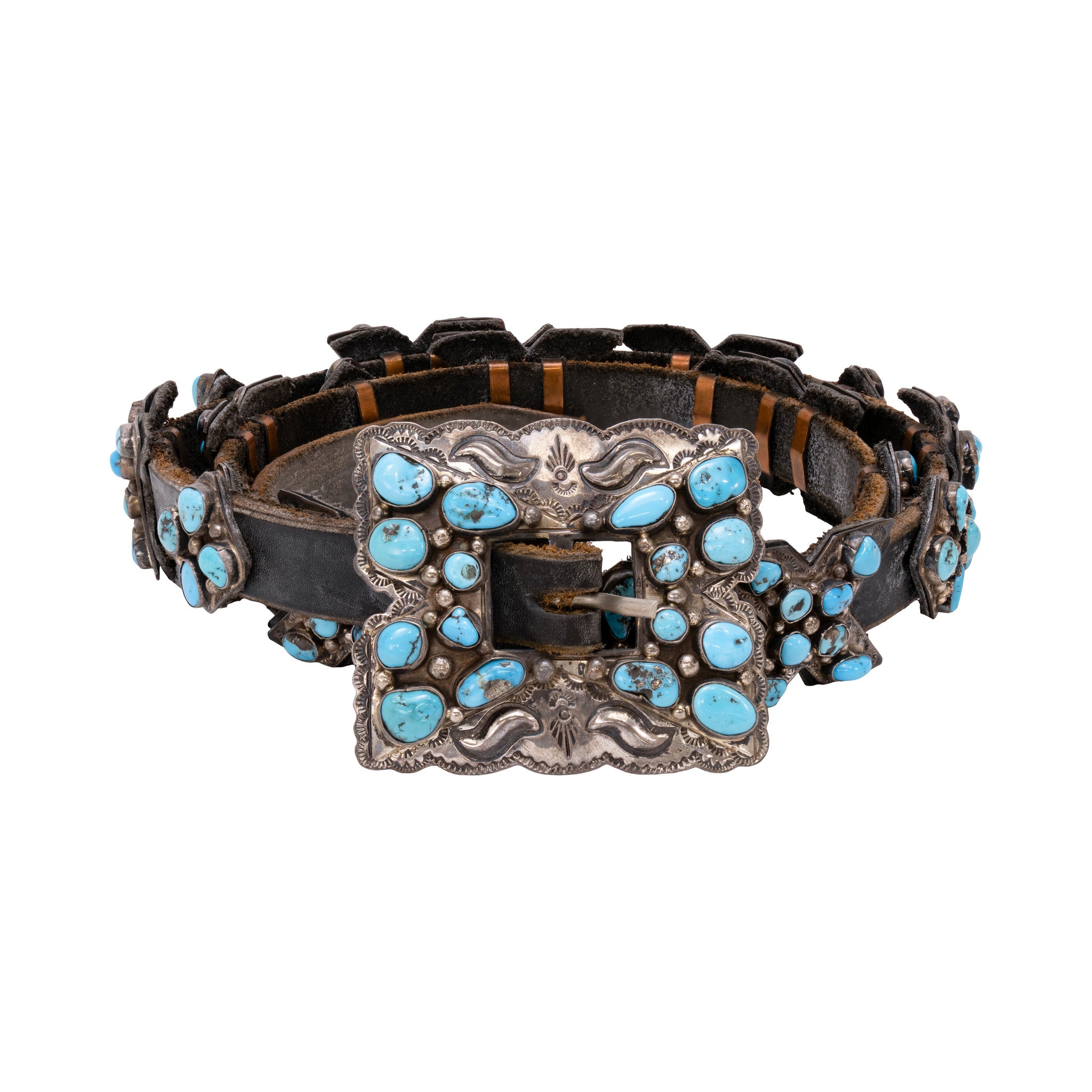 Navajo Concho Belt with "X's"