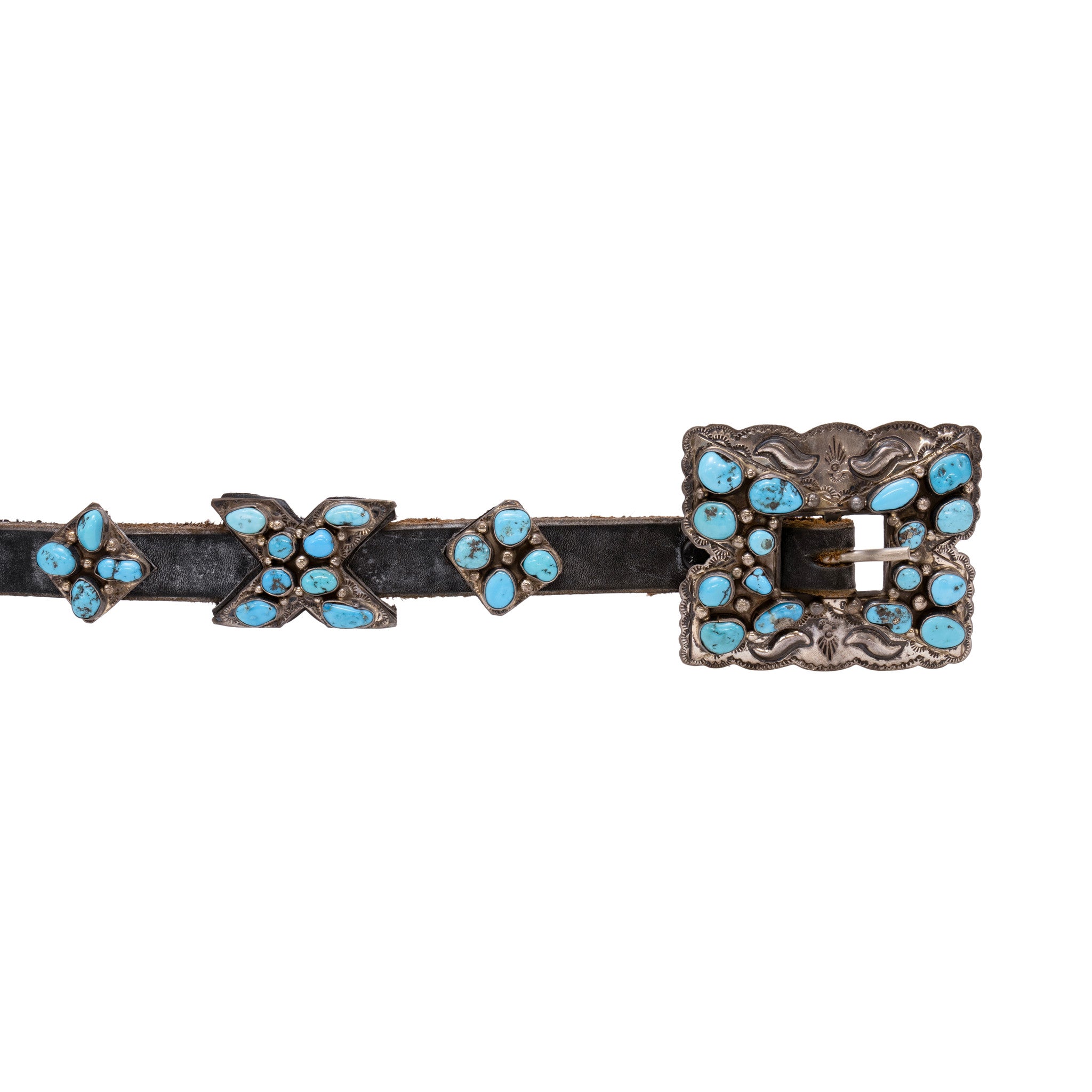 Navajo Concho Belt with "X's"