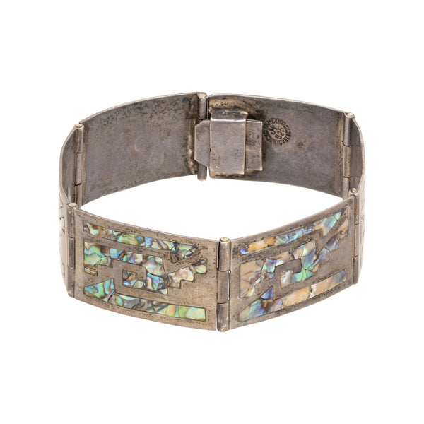 Abalone and Sterling Silver Panel Bracelet, Jewelry, Bracelet, Southwest