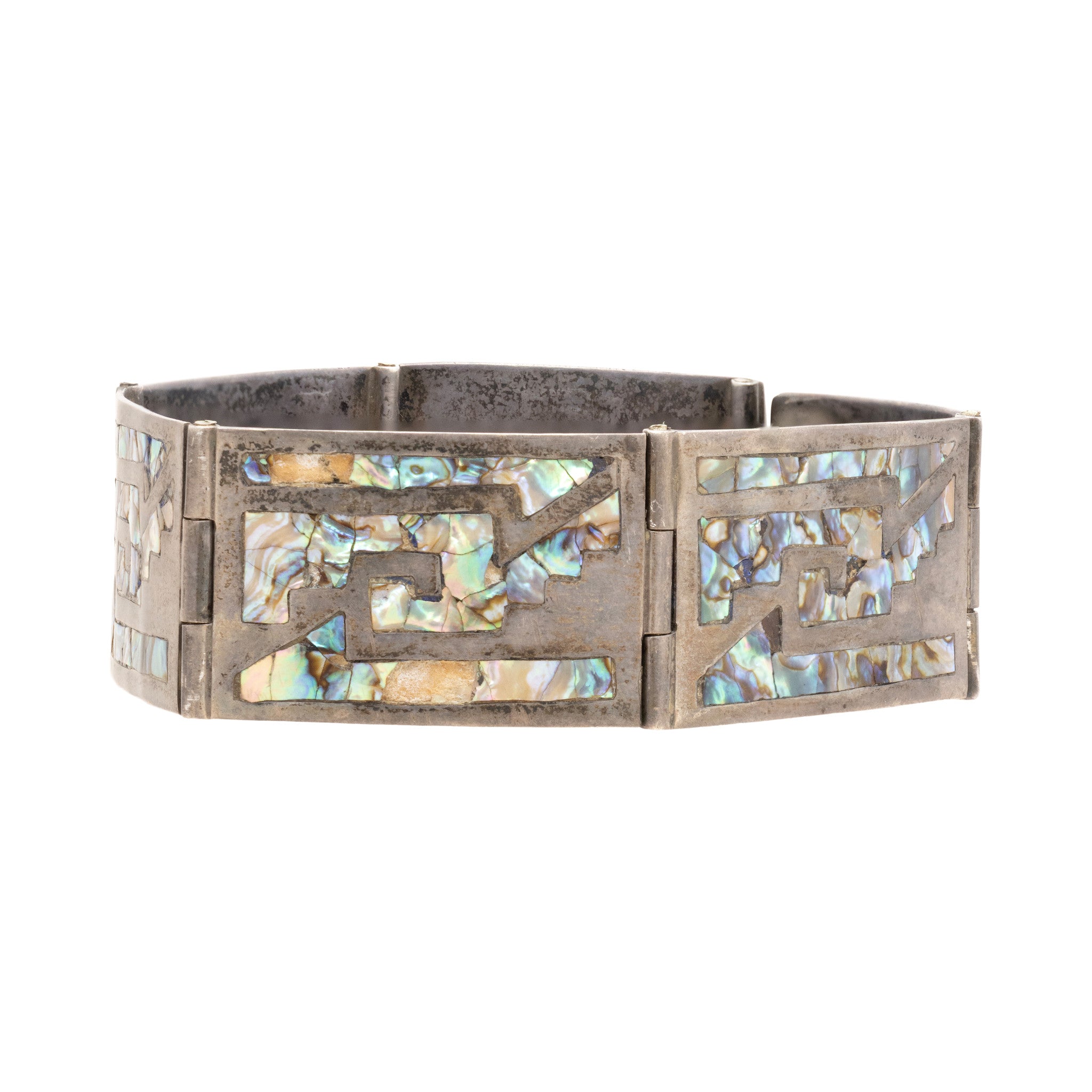 Abalone and Sterling Silver Panel Bracelet