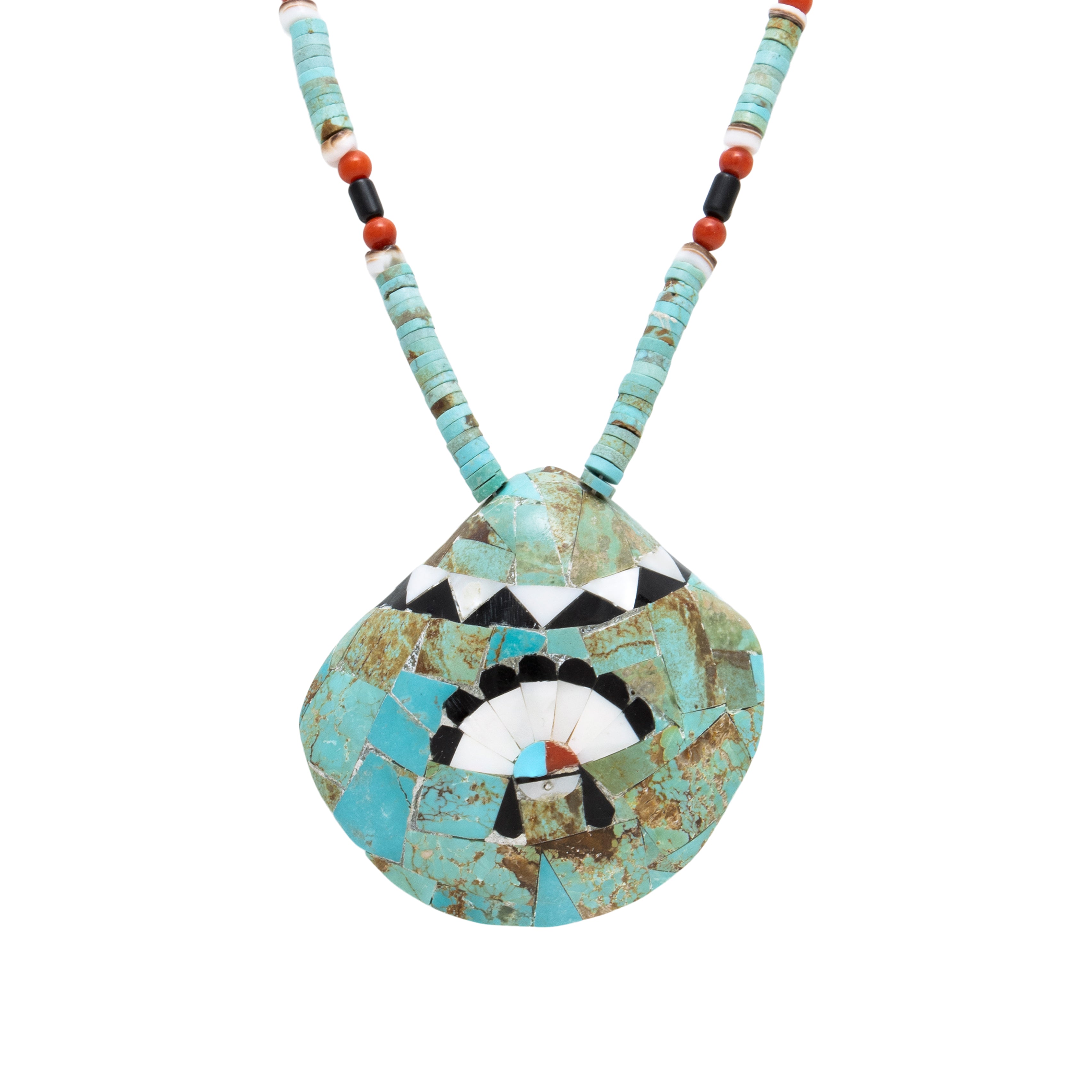 Zuni Turquoise Shell Necklace, Jewelry, Necklace, Native